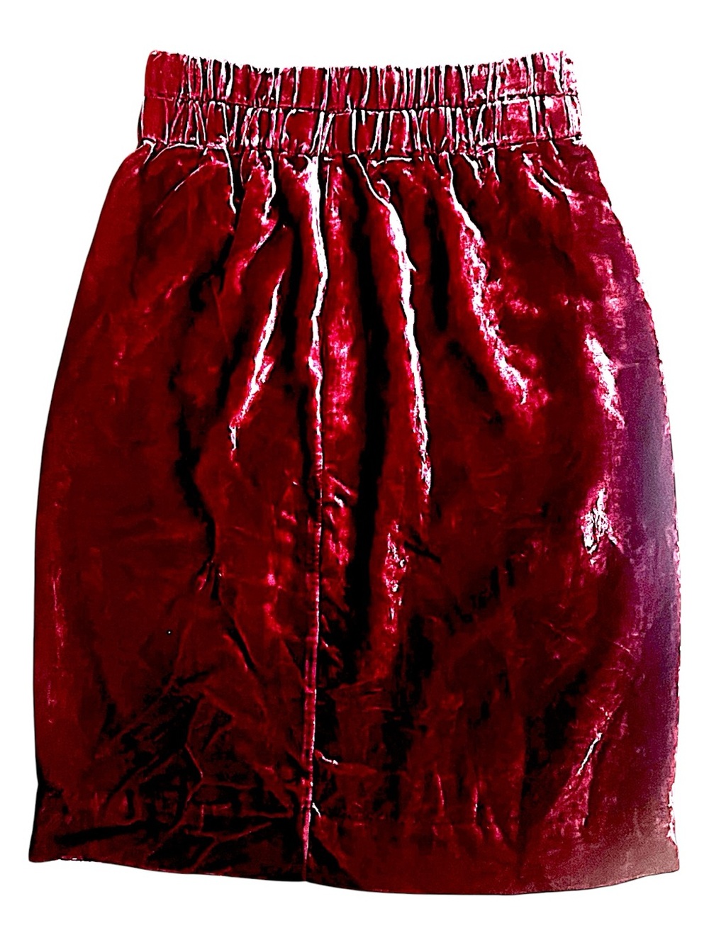J. CREW Crushed Maroon Velvet Pencil Skirt SZ XXS